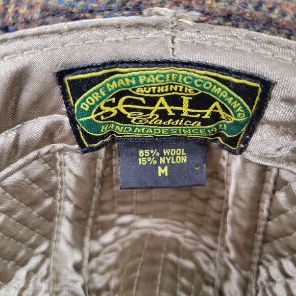 Scala Mens Classics Fedora Hats Wool Tweed Pheasant Feather Brown Size Medium - Picture 8 of 10